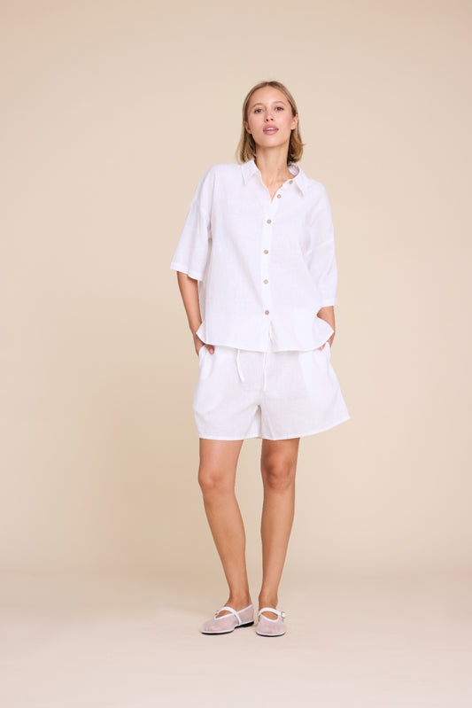 Line of Oslo Boy Friend Linen White