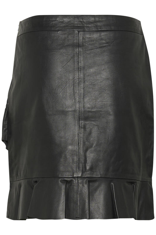 Culture Atam Canja Leather Skirt Black