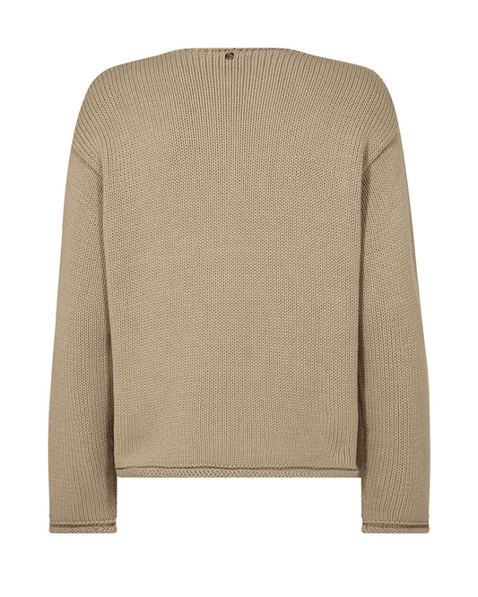 Mos Mosh Bine LS V-neck Knit Sesame