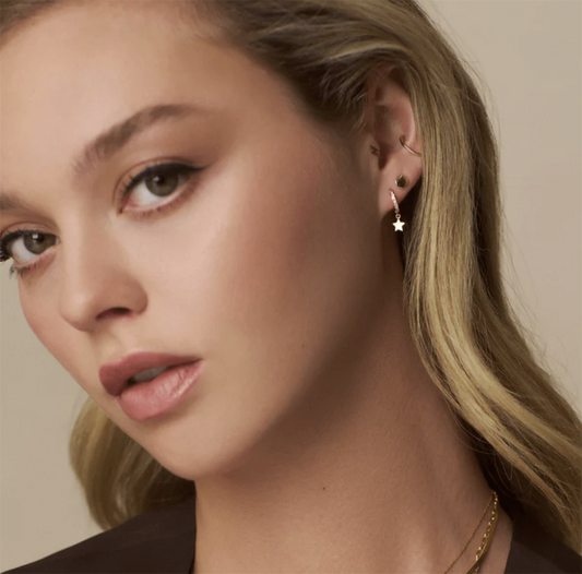 Orelia Pave Mini Hoop Gold