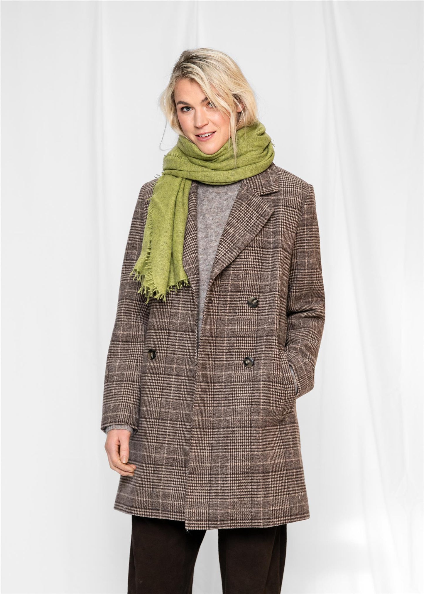 Close to my Heart Madison Check Coat Brown