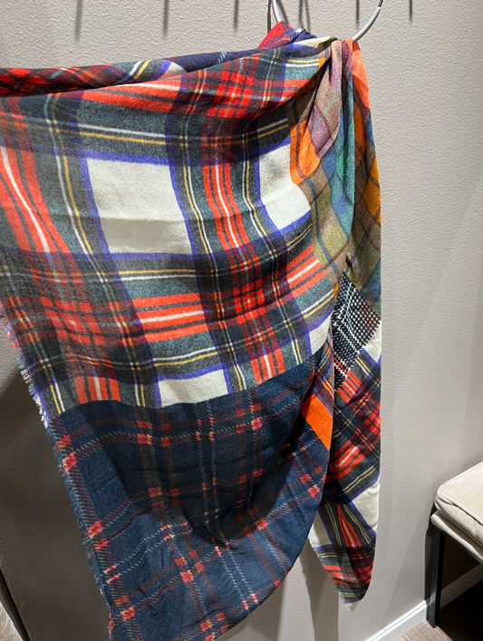 Glen Prince Wool Square Stole Col7