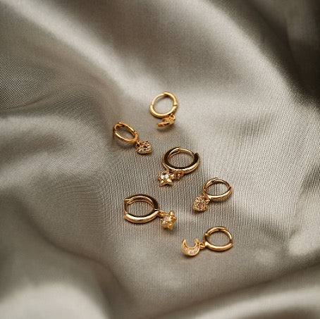 Orelia Crystal Huggie Hopps Gold