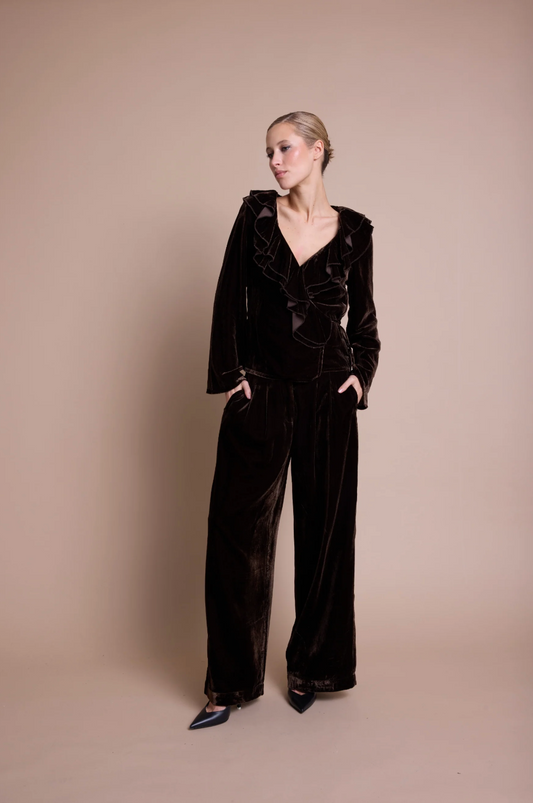 Line of Oslo Ursula Trouser Velvet Brown
