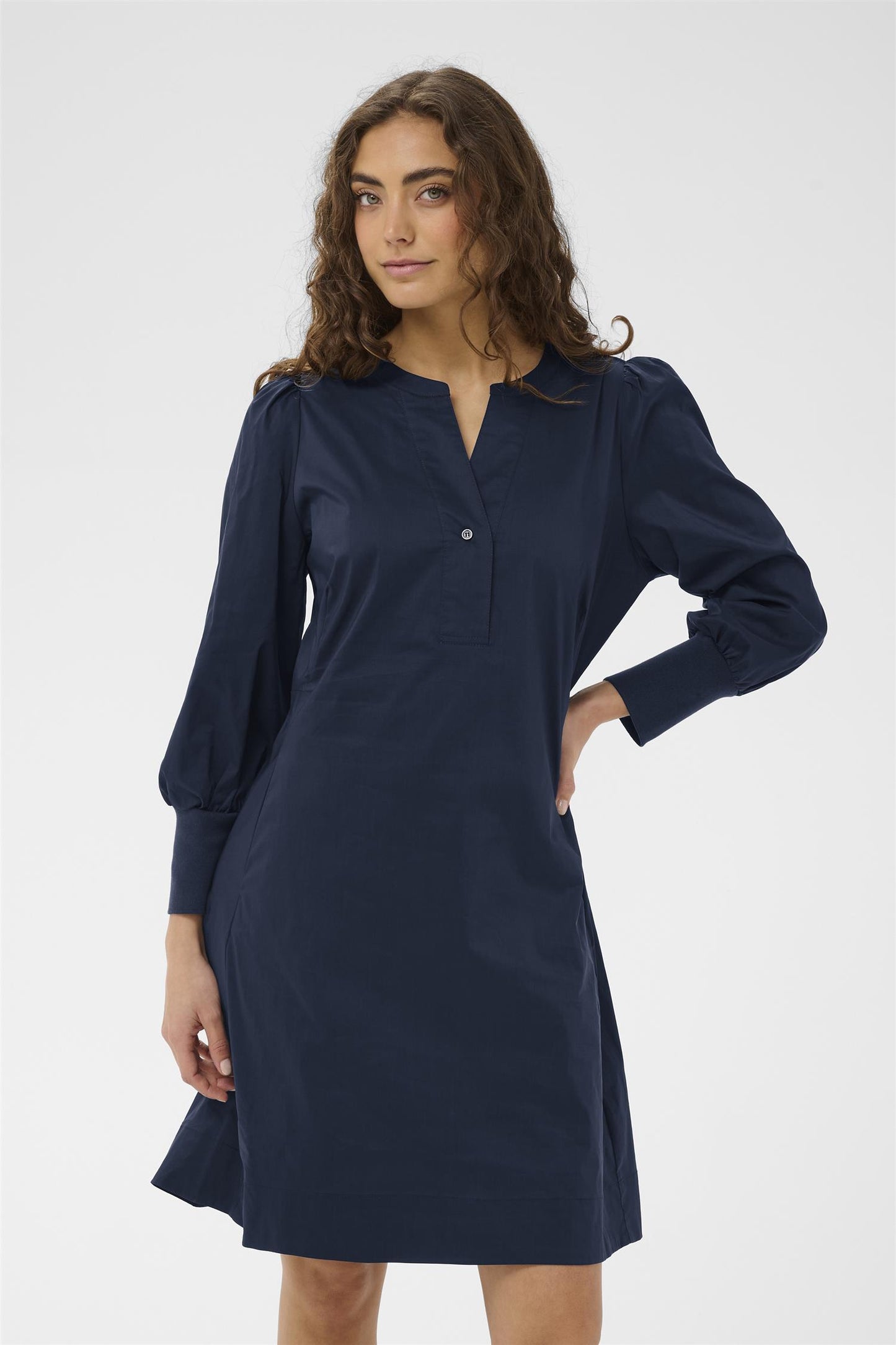 Culture Kiea Antoinett Rib Dress Blue Iris
