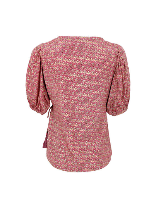 Black Colour Luna Puff Sleeve Wrap Indie Berry