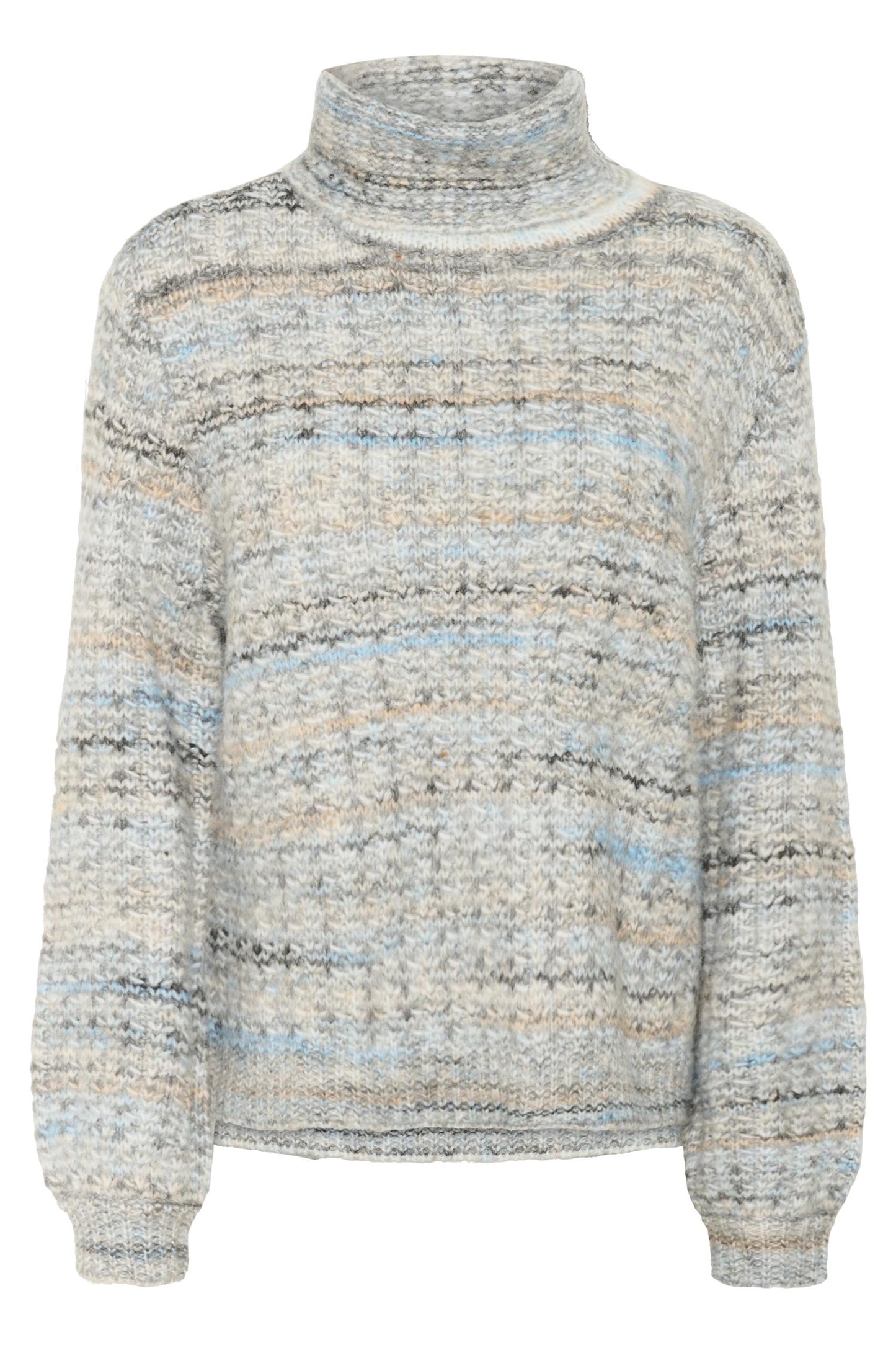 Culture Marble Rollneck Grey Blue Mix