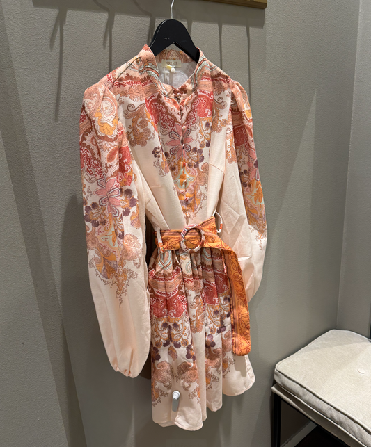 From Paris With Love Kort Kjole Paisley Beige