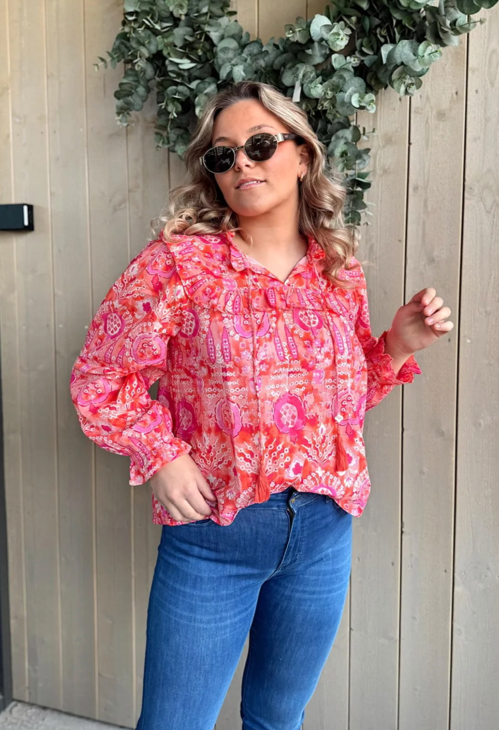 Rah Oslo Malina Blouse Orange Ikat