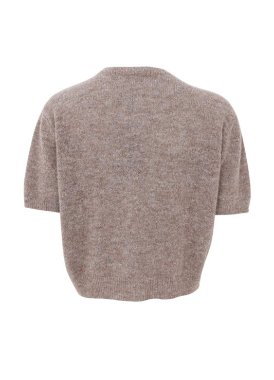 Black Colour Dell SS Cardigan Taupe