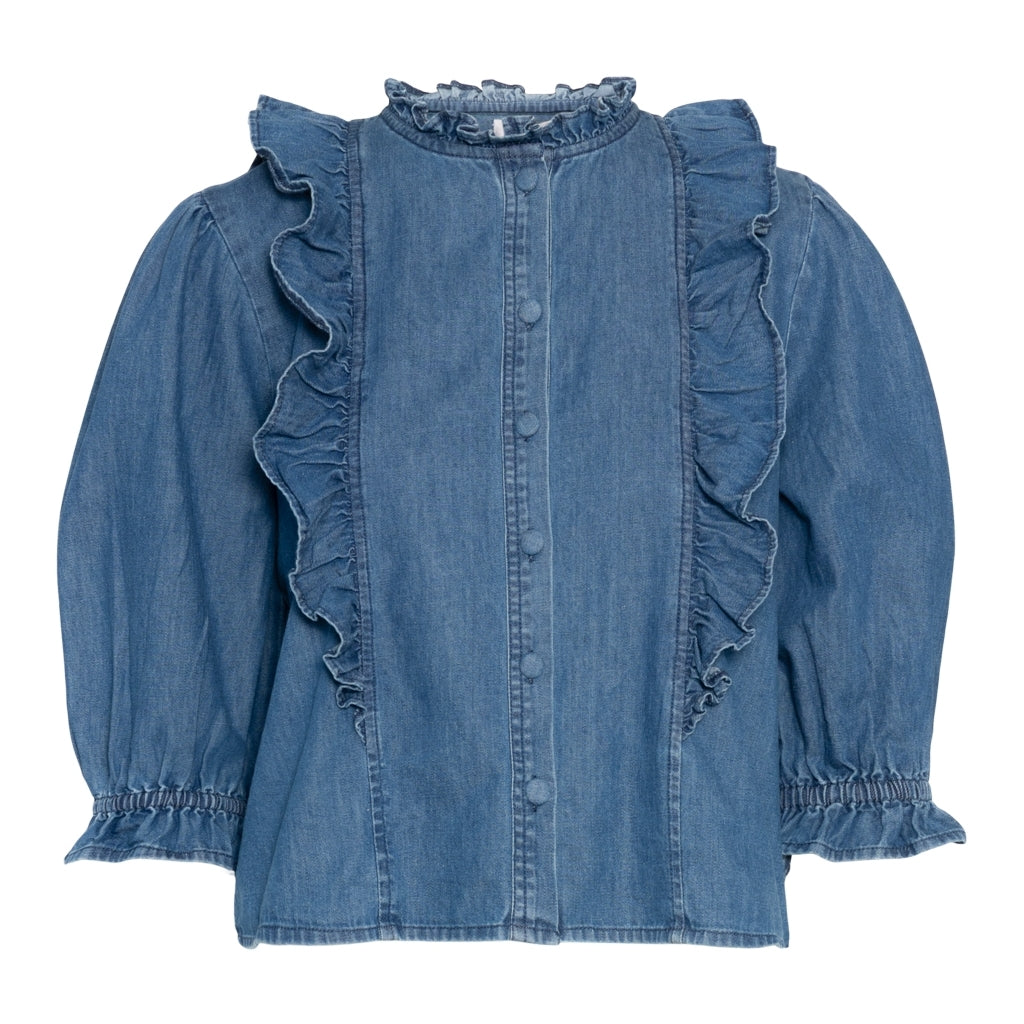 Rah Oslo Denim Top Ruffle Denim