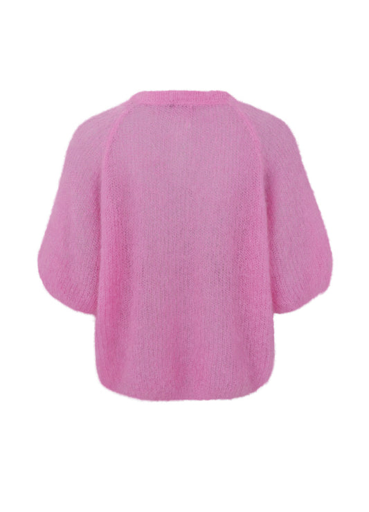 Black Colour Bjoerk Patent Knit Cardigan Pink