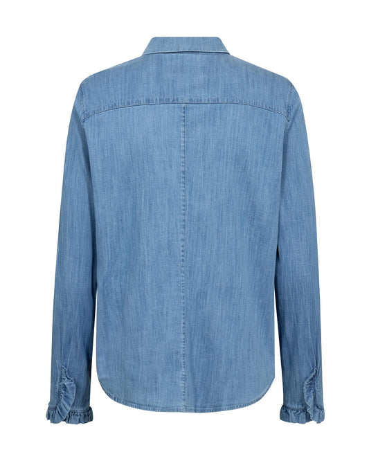 Mos Mosh Mattie Flip Denim Shirt Mid Blue