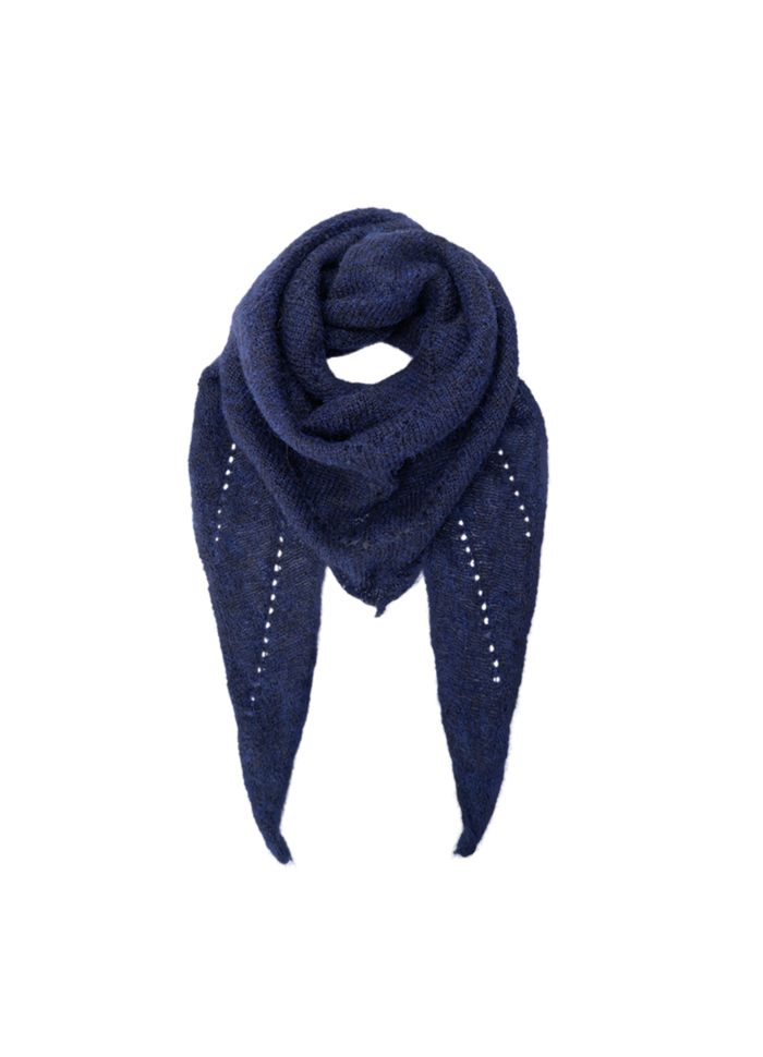 Black Colour Dell Knitted Mini Scarf Navy