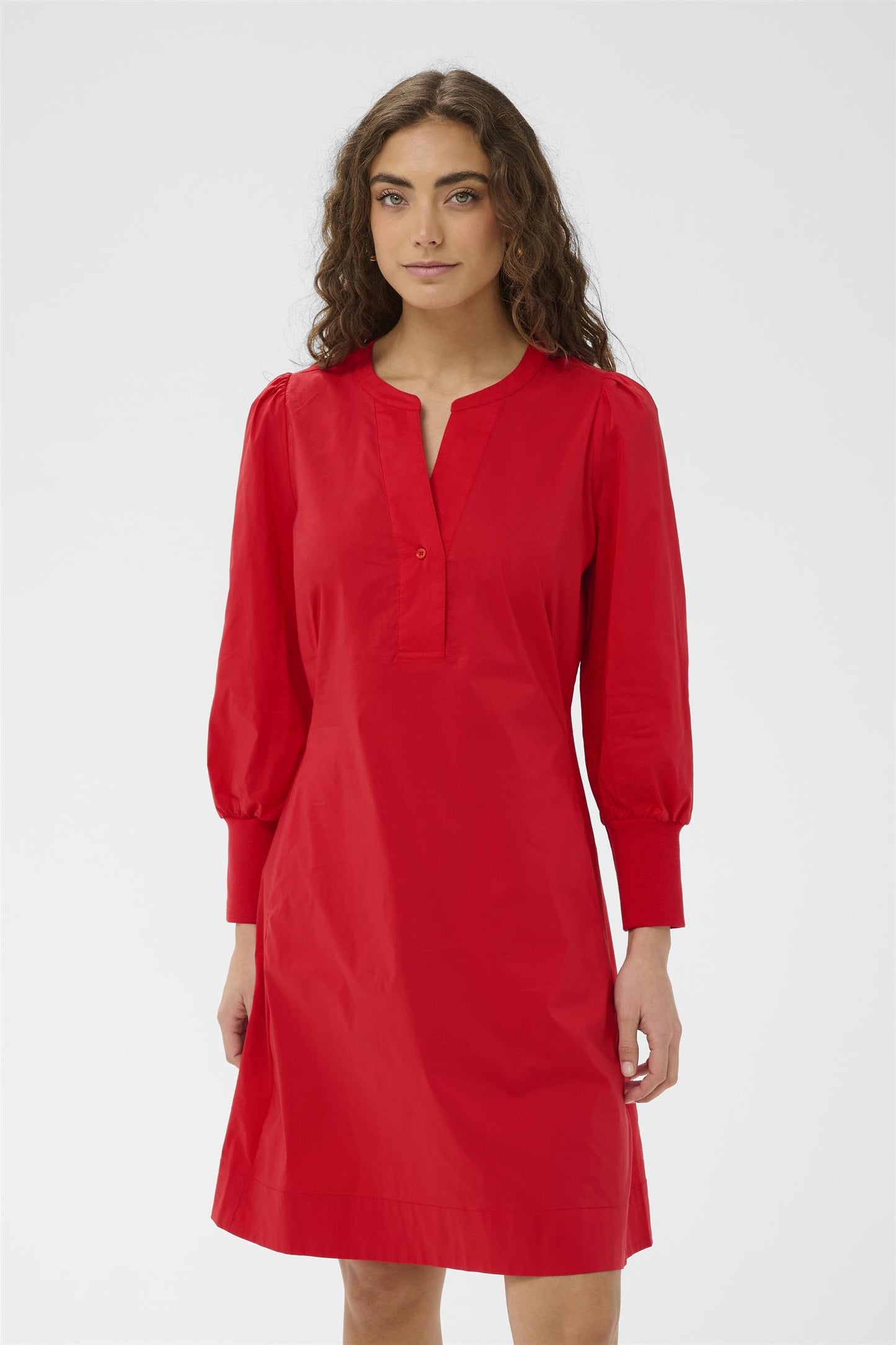 Culture Kiea Antoinett Rib Dress Fiery Red