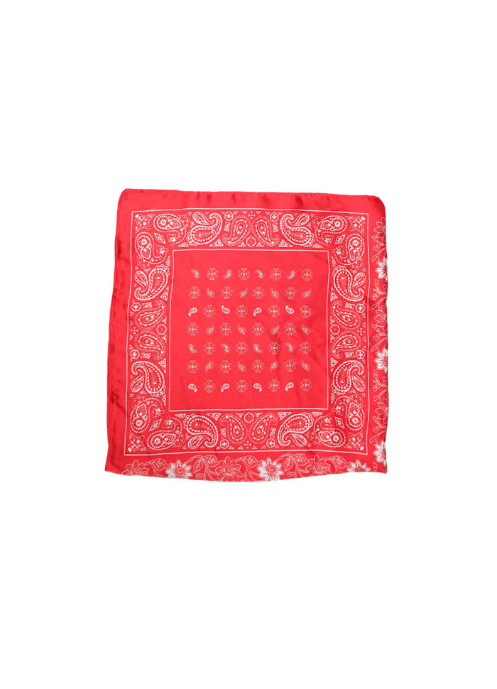 Black Colour Paisley Mini Scarves Red