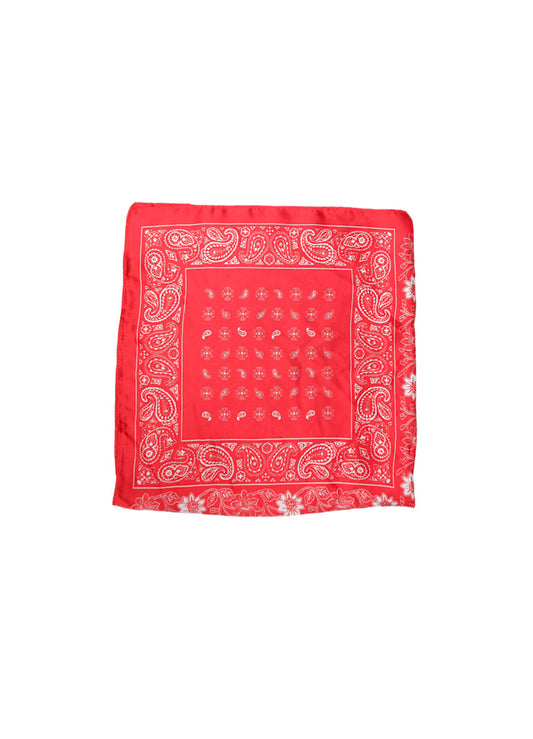 Black Colour Paisley Mini Scarves Red