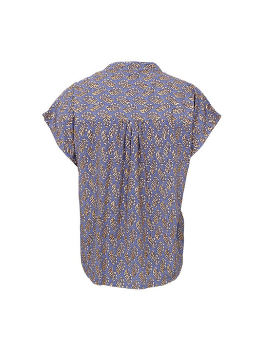 Black Colour Luna Andrea SS Blouse Blue Mist