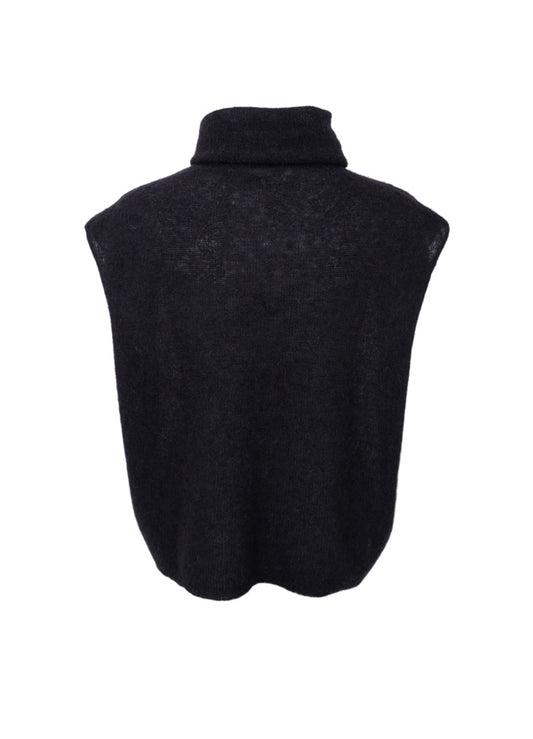 Black Colour Dell Roll Neck Knit Vest Black