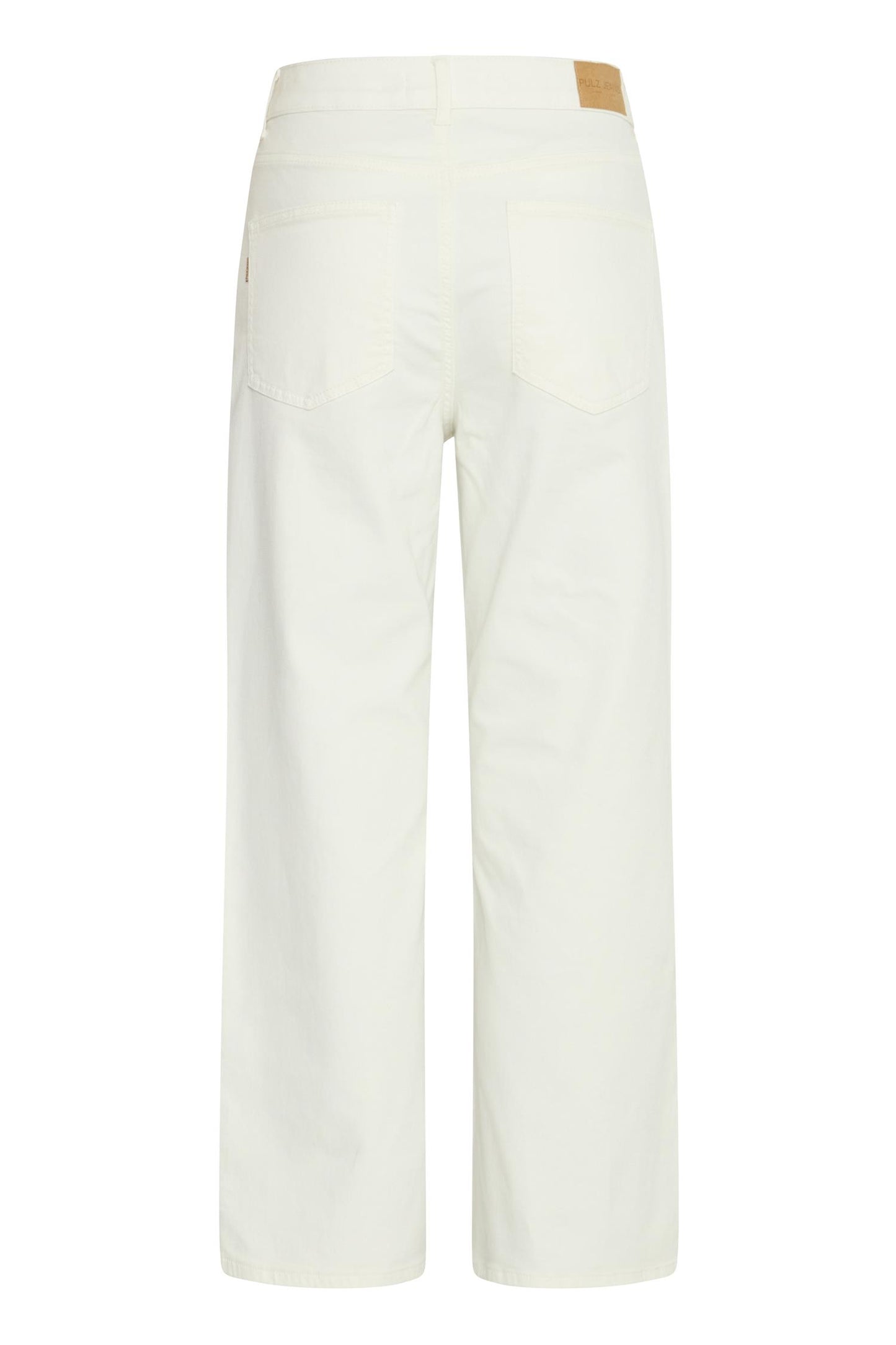 Pulz Maeve UHW Twill Pant Wide Leg Blanc de Blanc