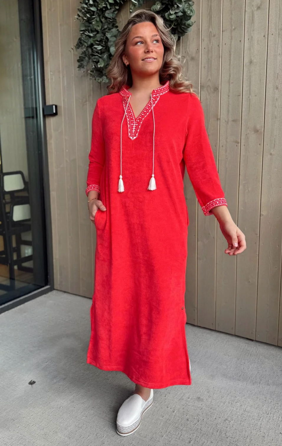 Rah Oslo Kaftan Long Dress Coral