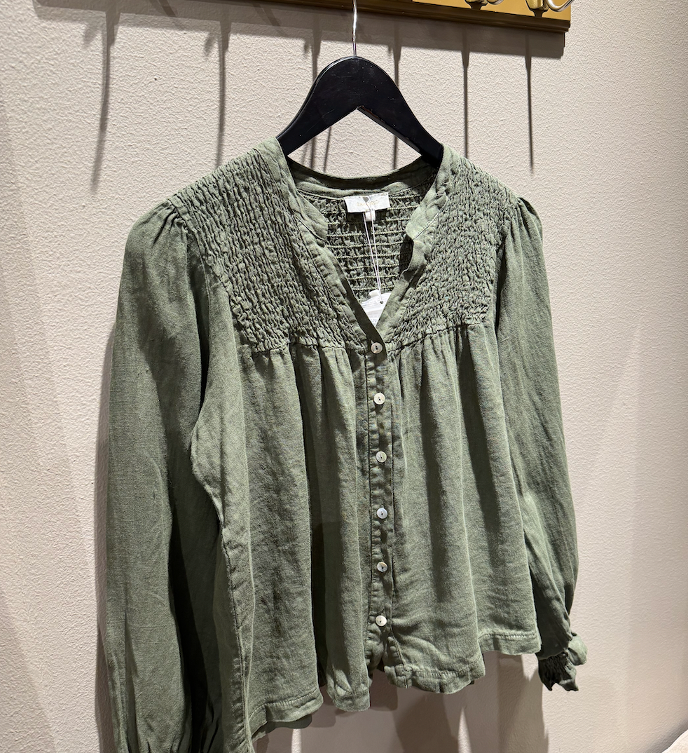 Rah Oslo Ella Smock Blouse Army