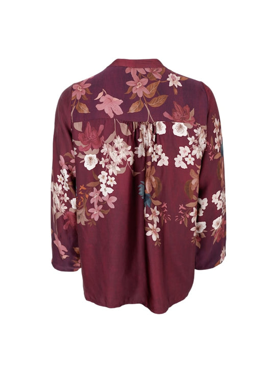 Black Colour Zendaya LS Blouse Plum