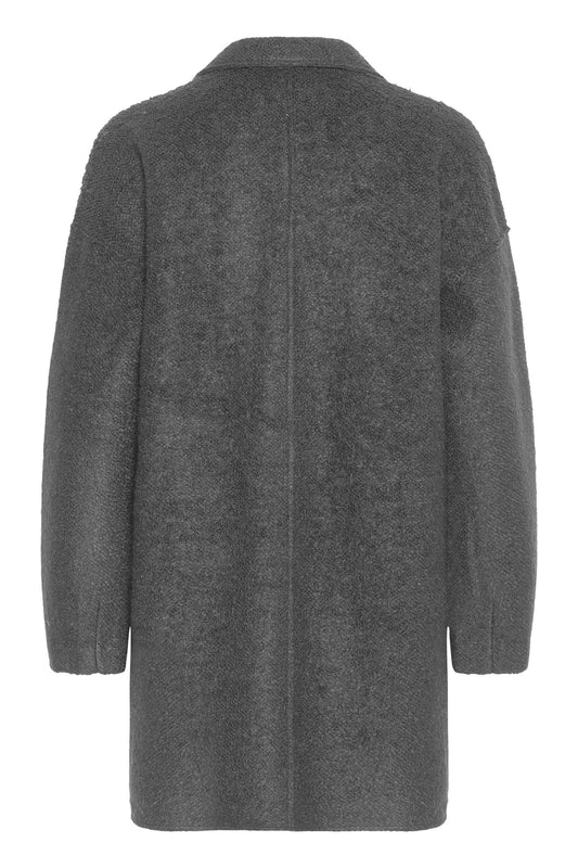 Pulz Lula Wing Coat Dark Grey Melange