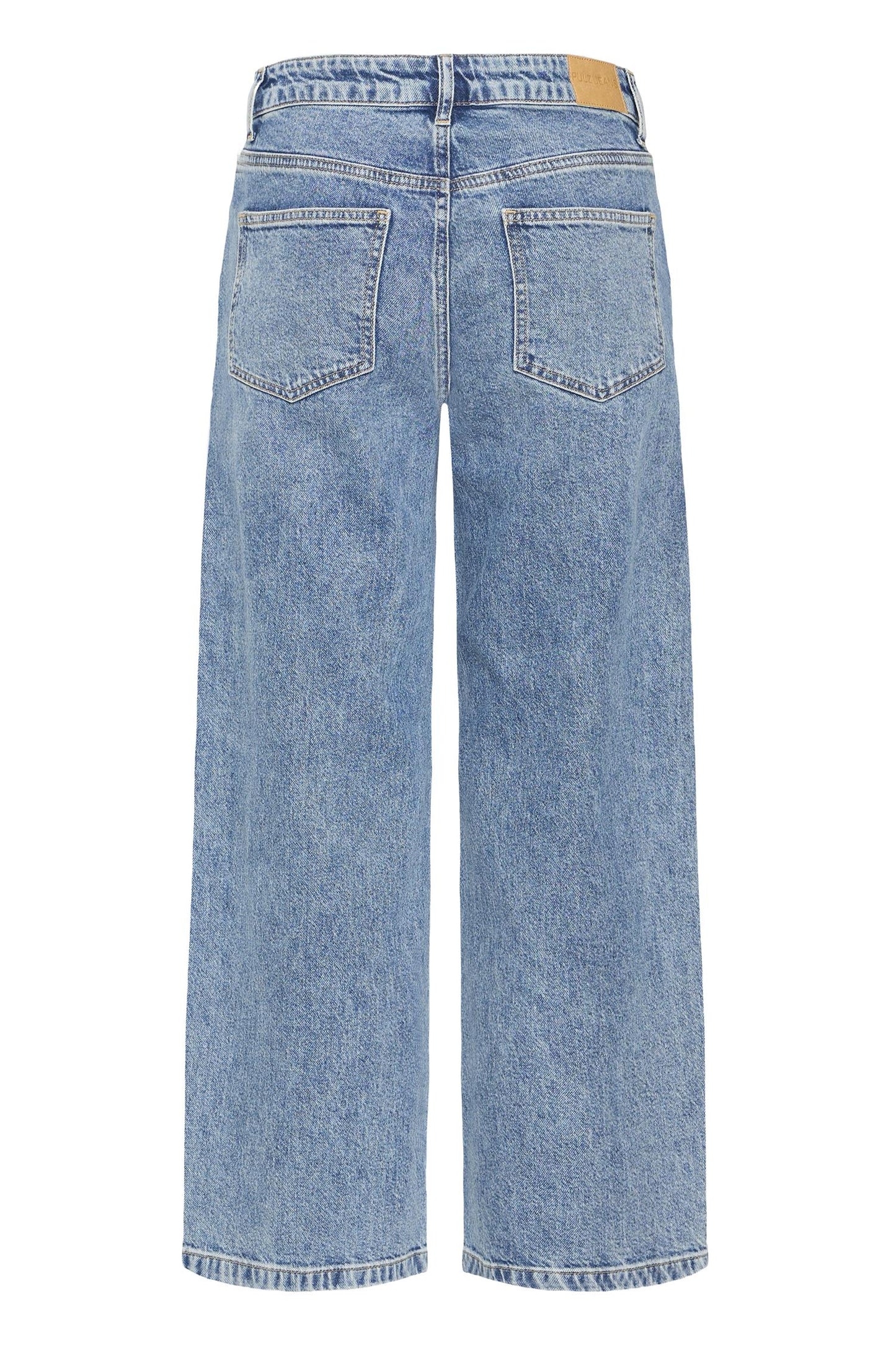Pulz Dania HW Jeans Str Leg Med Blue