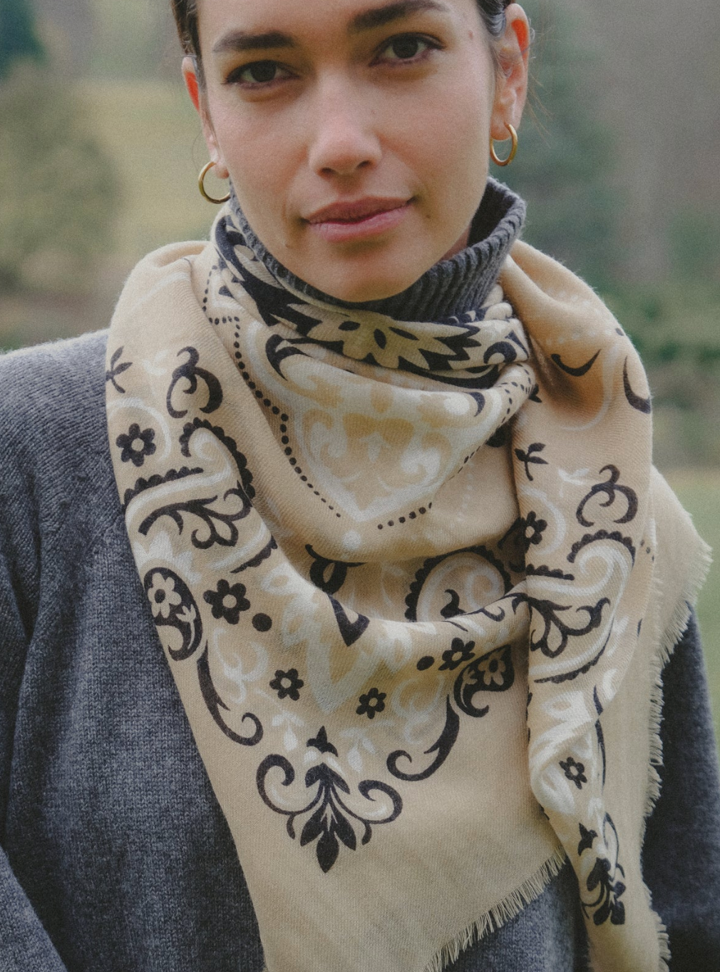 Maison Lecomte Flament Scarf Bandana Beige