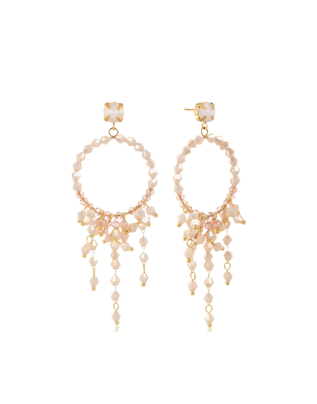Farmhouse Camilla Øhrling Chandelier Earrings Peach Pink