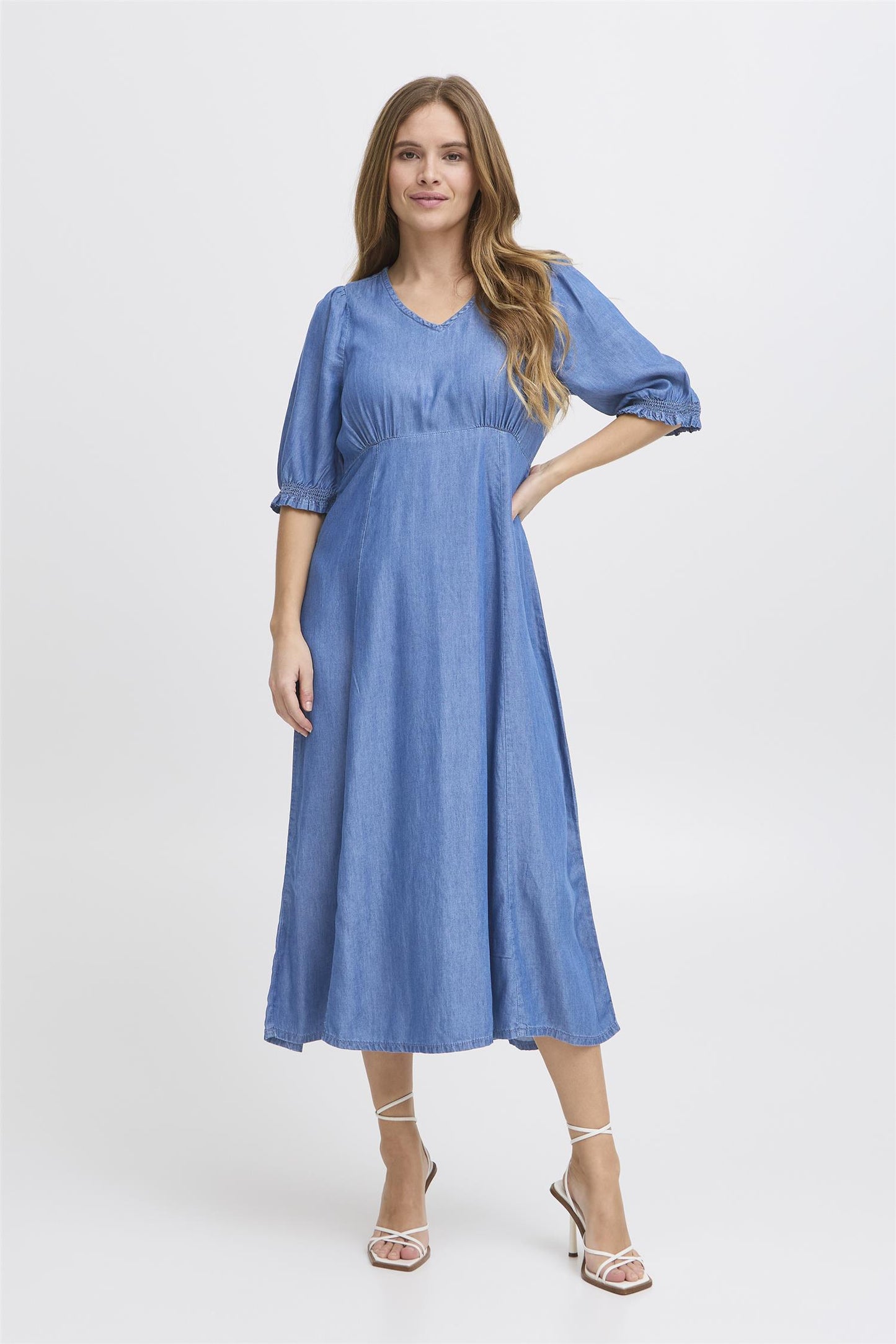 Pulz Gaja Dress Medium Blue Denim