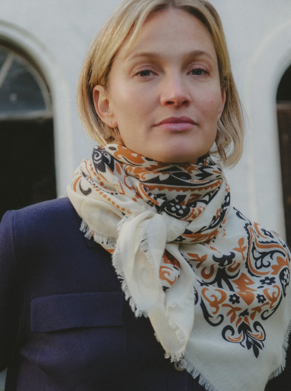 Maison Lecomte Flament Scarf Bandana Lait Camel