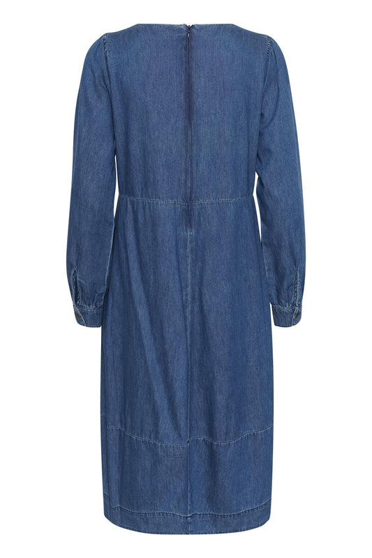 Culture Livie Arpa V-neck Dress Dark Blue Wash