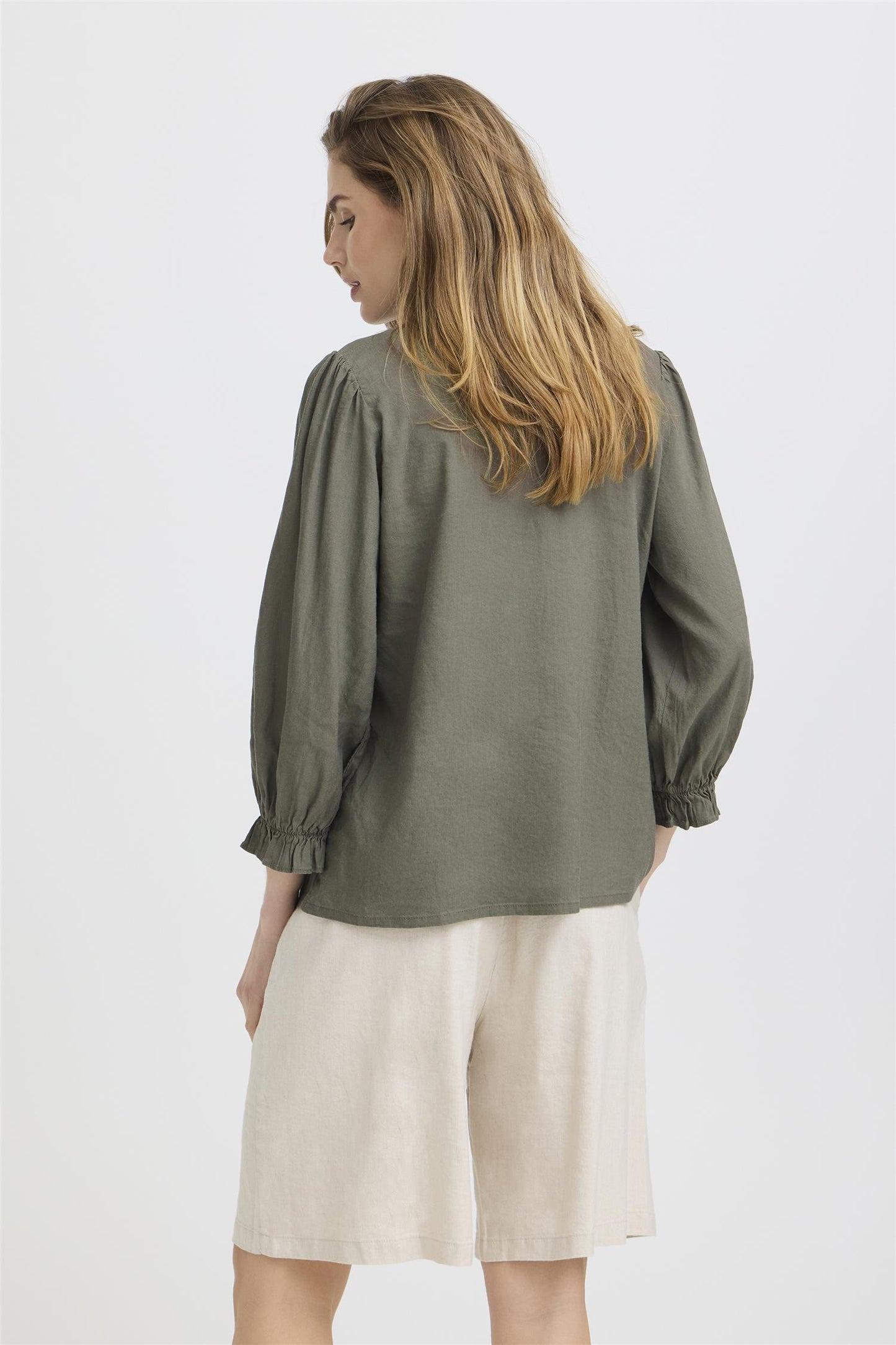 Pulz Luca Frill Blouse Deep Lichen Green