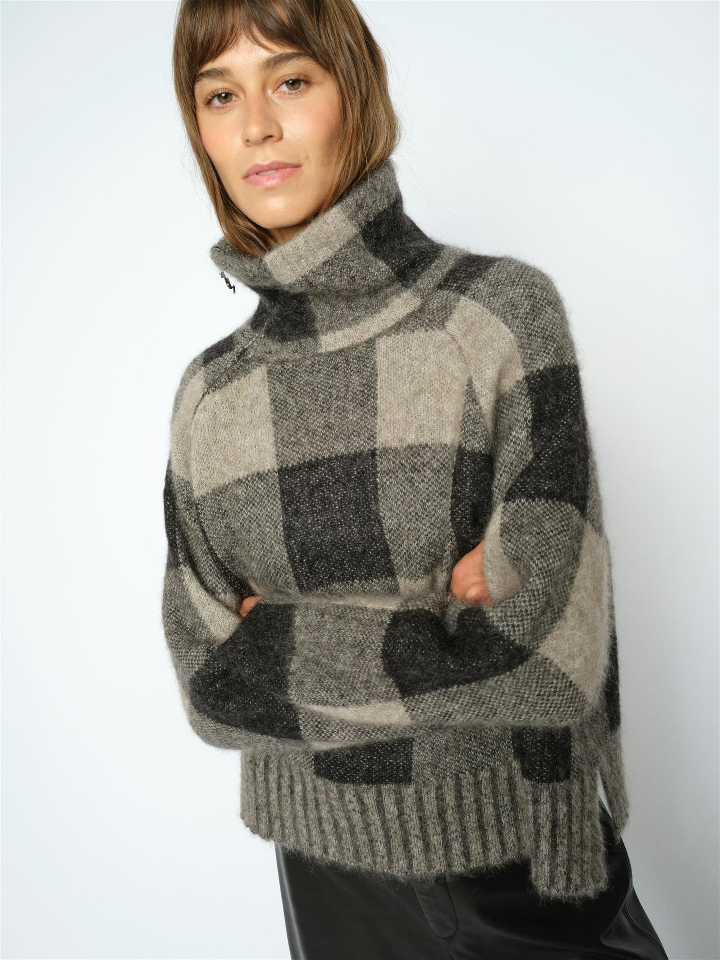 Mos Mosh Maija Check Knit Black