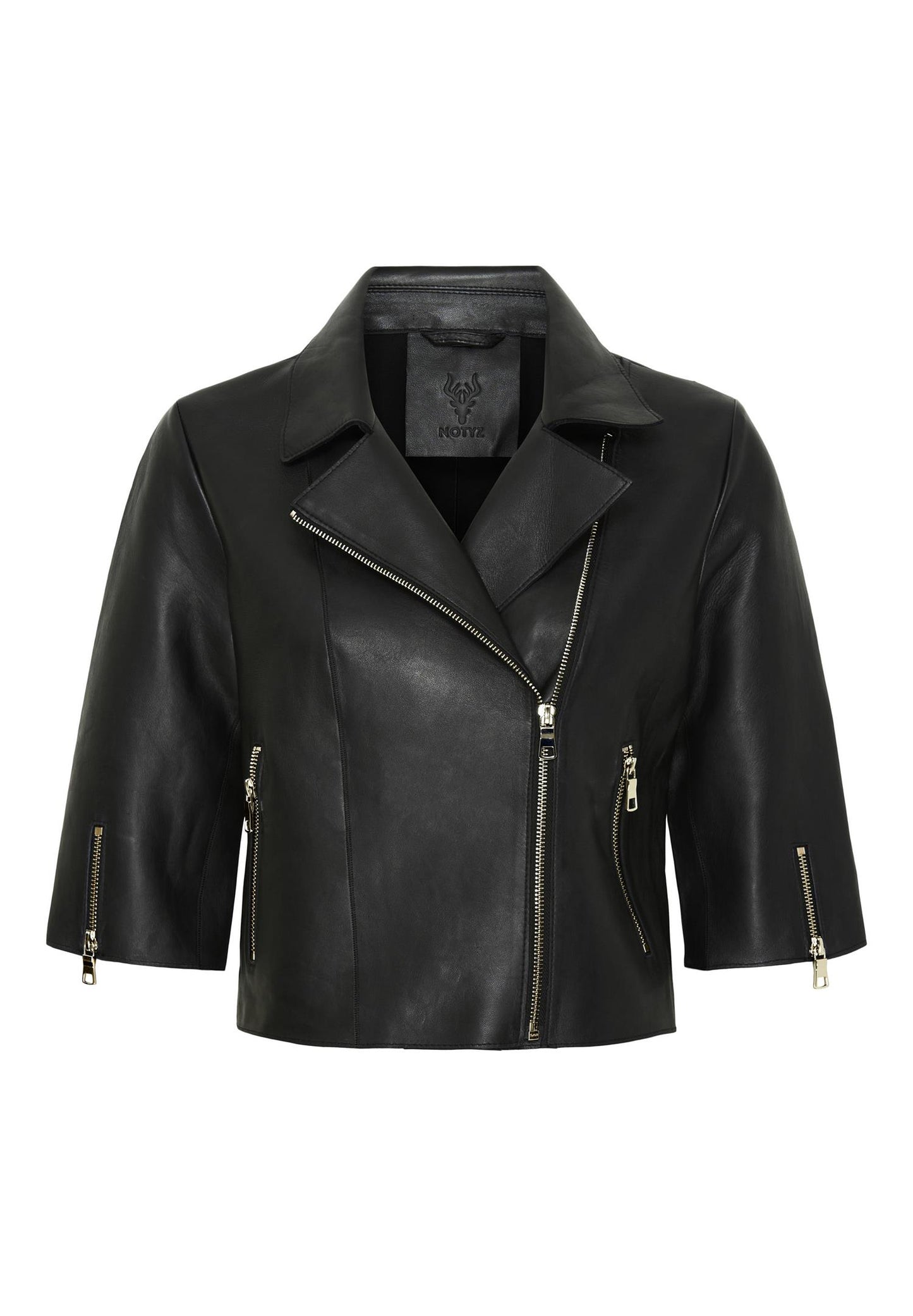 Notyz Cropped Jacket Black w. Light Gold