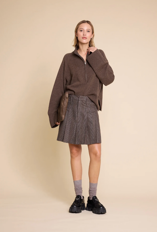 Line of Oslo School 25 Wool Check Skirt