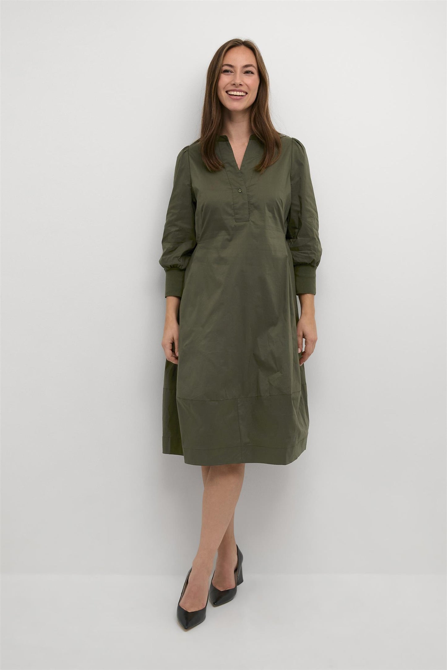 Culture Antoinett 3/4 Sleeve Dress Burnt Olive