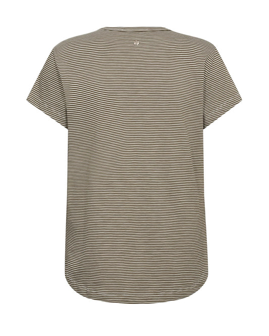 Mos Mosh Camp o-ss Stripe Tee Burnt Olive