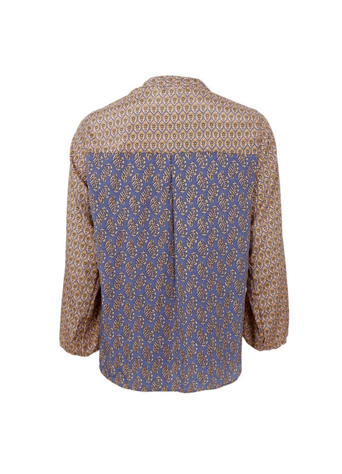 Black Colour Luna Blouse Golden Multi