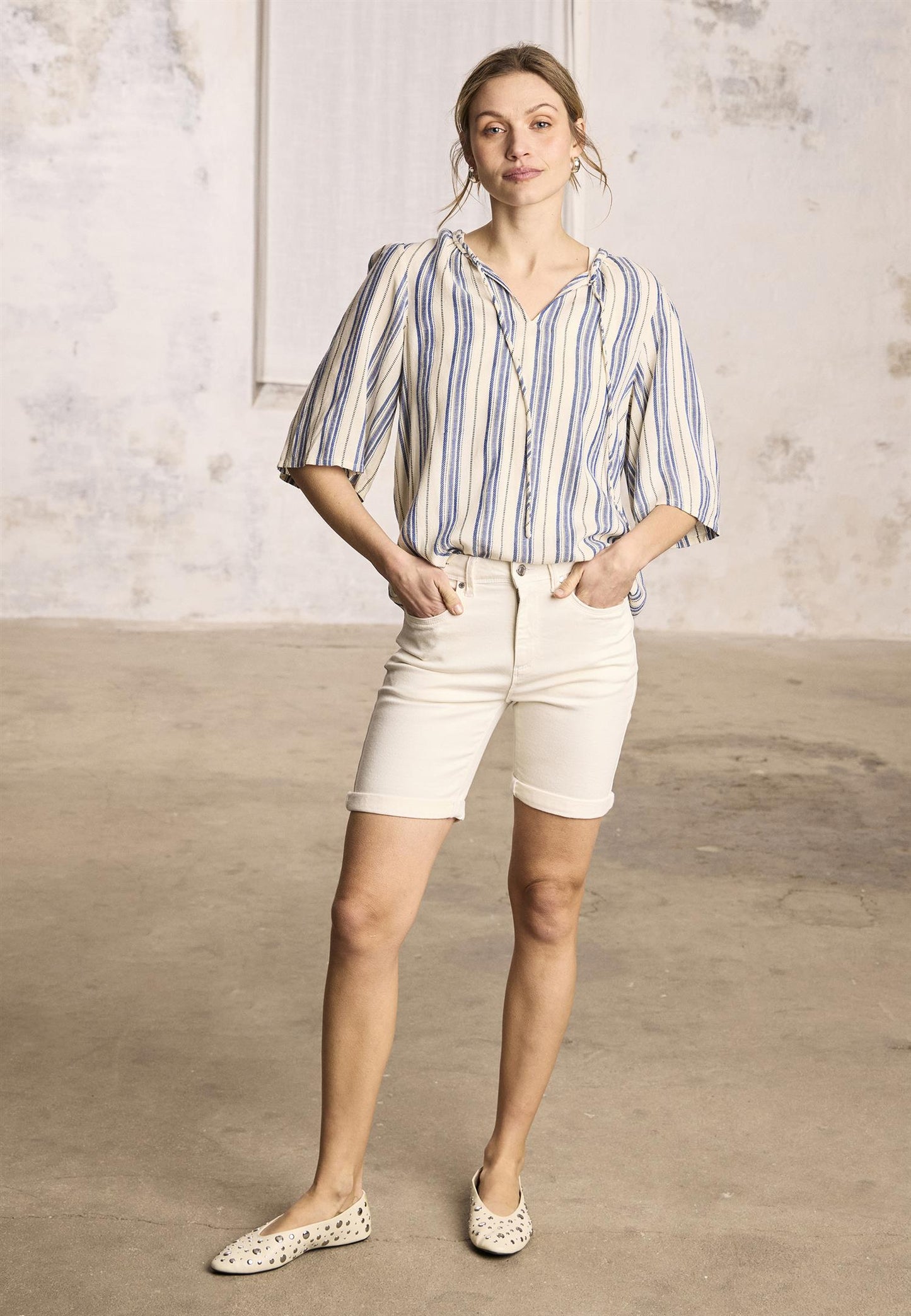 Pulz Ciliane HW Shorts Cloud Dancer