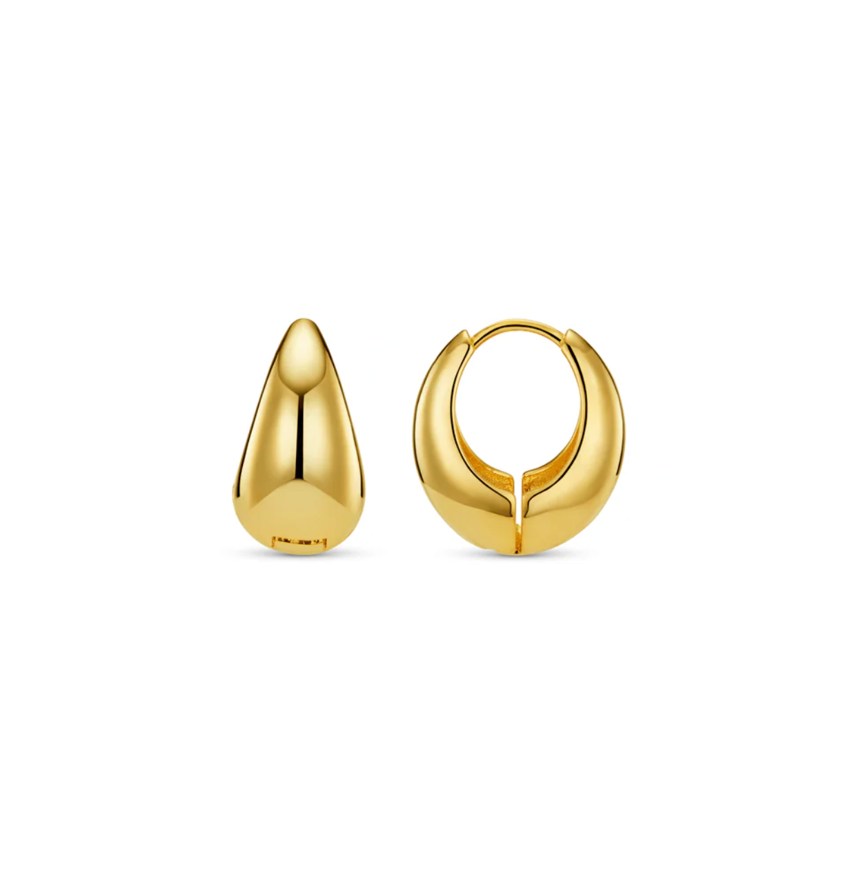Orelia Polished Domed Taper Hoop Gold