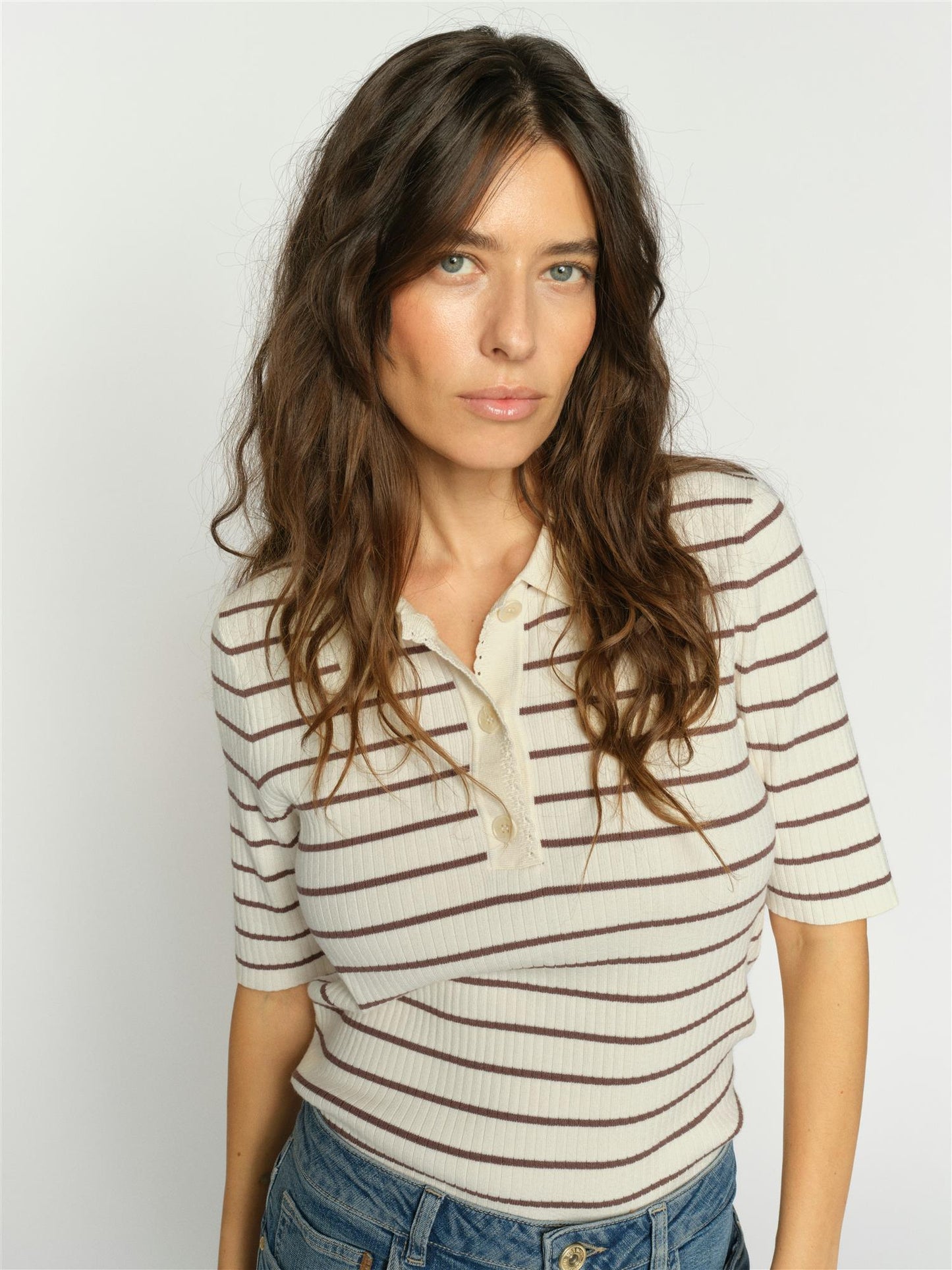 Mos Mosh Caliz Stripe Knit Coffee Quartz