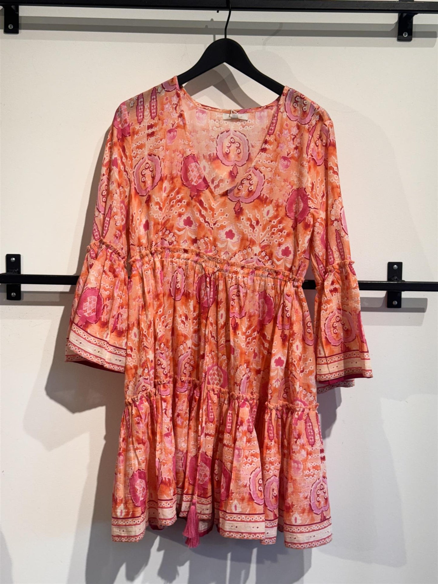 Rah Oslo Anna Short Dress Orange Ikat
