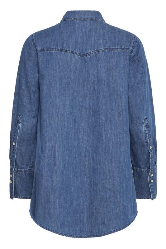 Pulz Sylvie Shirt Medium Blue Denim