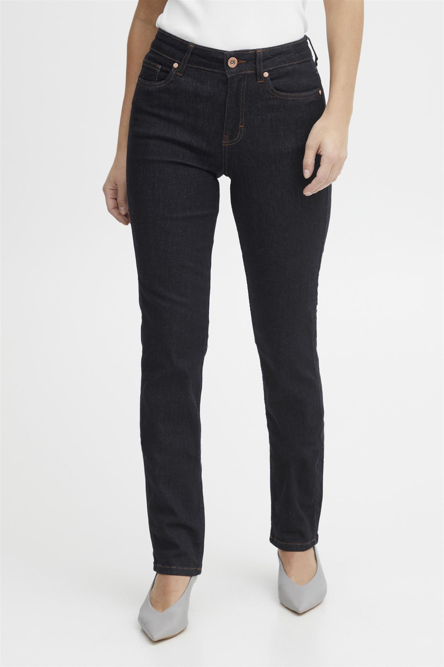 Pulz Emma HW Jeans Medium Straight Un Wash