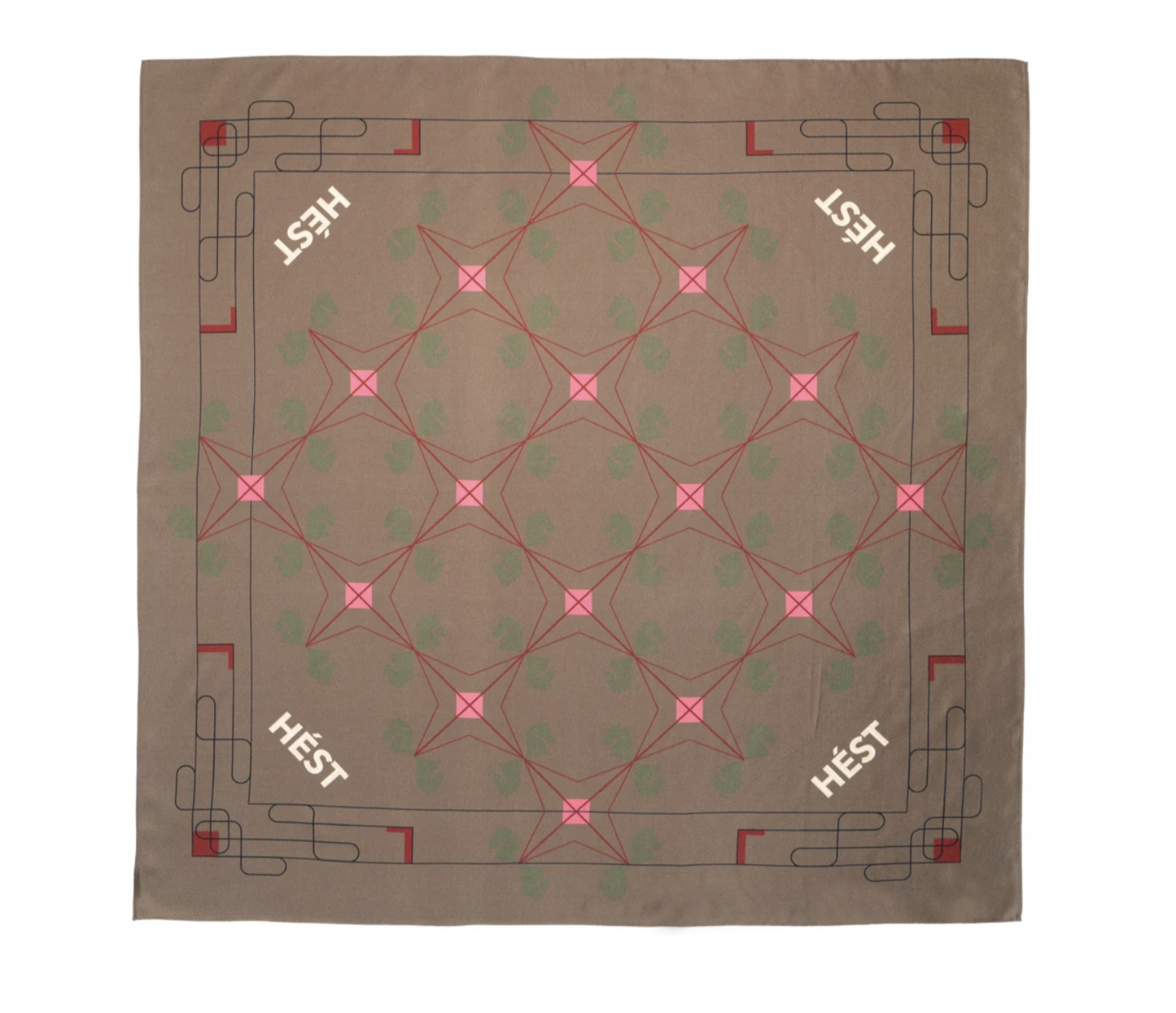HÉST Eliza Silk Scarf Small Dark Earth