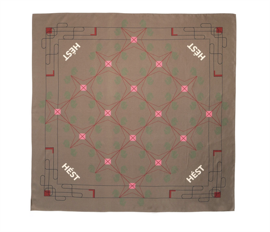 HÉST Eliza Silk Scarf Small Dark Earth
