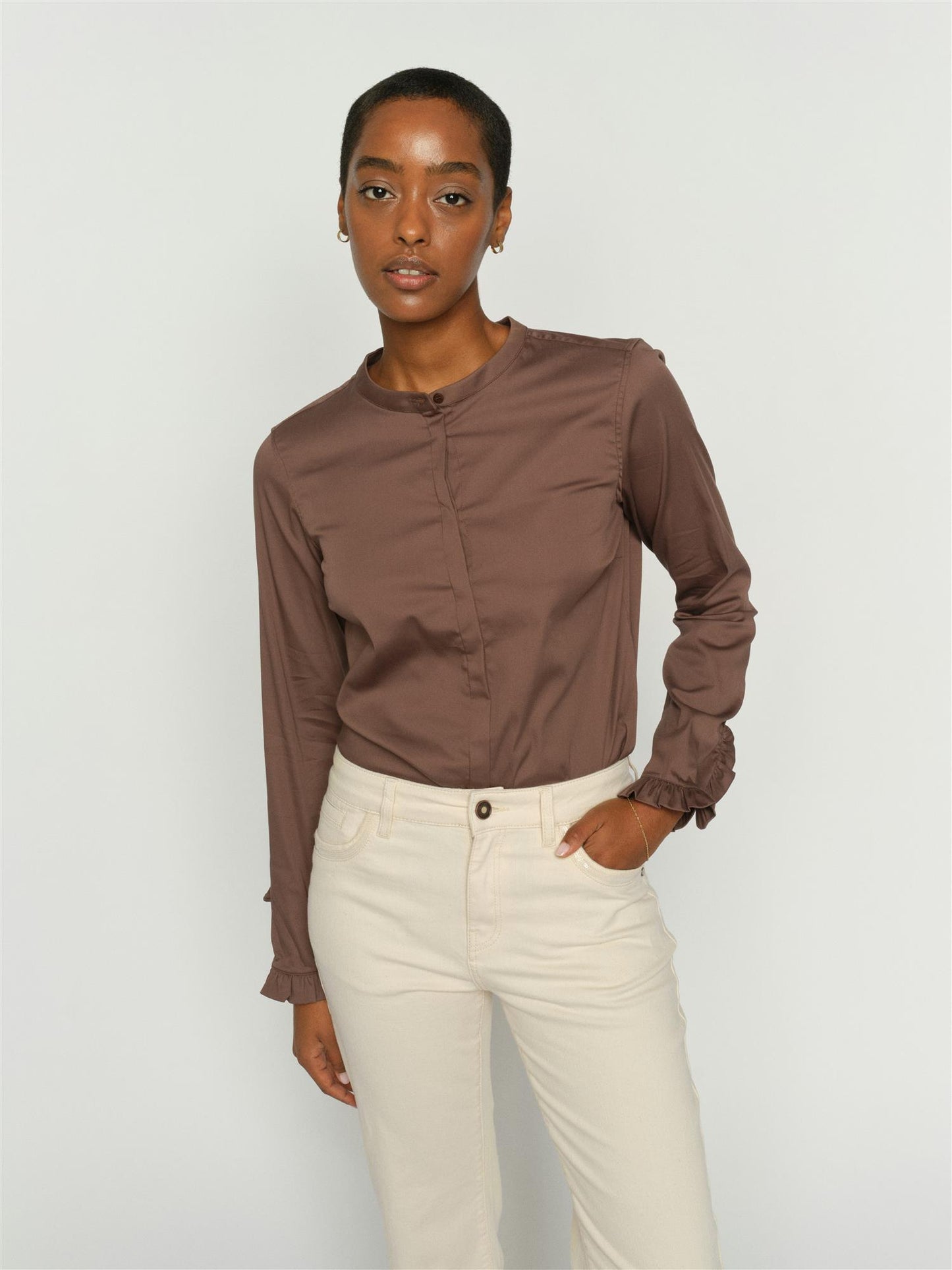 Mos Mosh Mattie Shirt Coffee Quartz